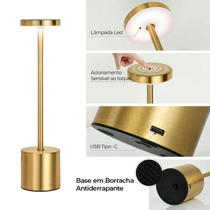 Luminária de Mesa Recarregável Sem Fio - Casare