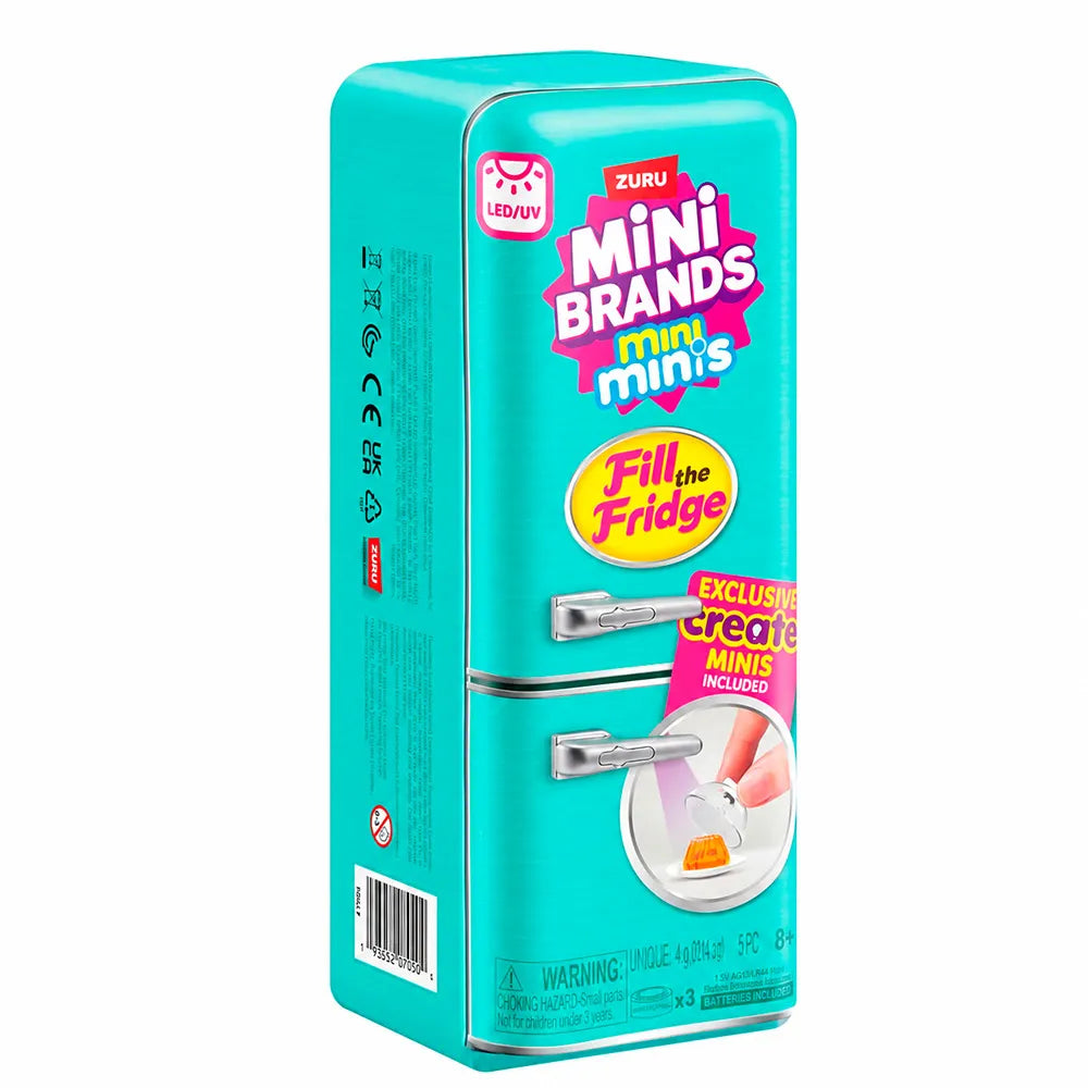 Geladeirinha Mini Brands Fill The Fridge com Luz Interna + Mini Itens Inclusos
