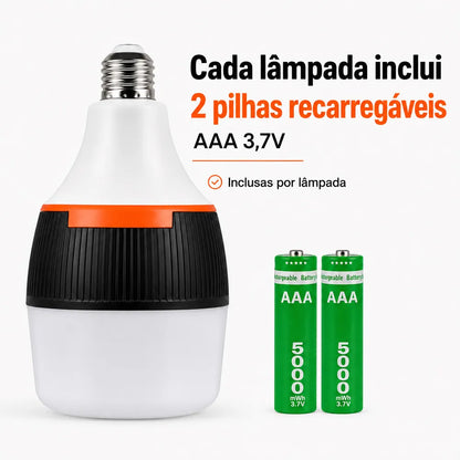 Kit Lâmpadas de Emergência Recarregáveis para Casa