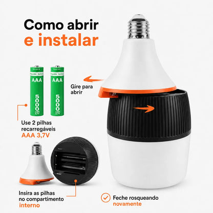 Kit Lâmpadas de Emergência Recarregáveis para Casa