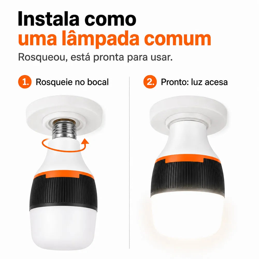 Kit Lâmpadas de Emergência Recarregáveis para Casa