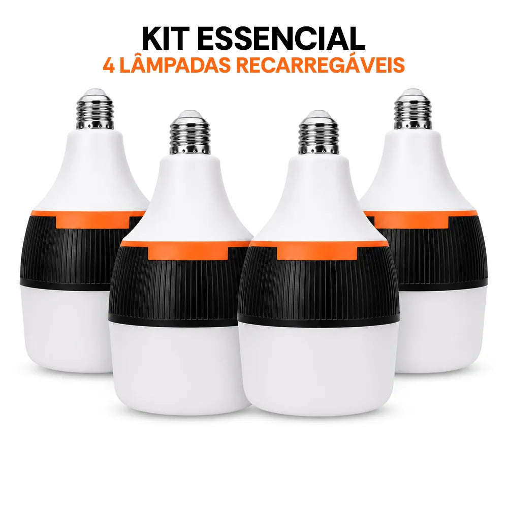 Kit Lâmpadas de Emergência Recarregáveis para Casa