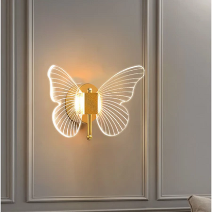 Arandela LED Borboleta Light Dourada