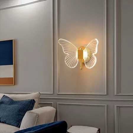 Arandela LED Borboleta Light Dourada